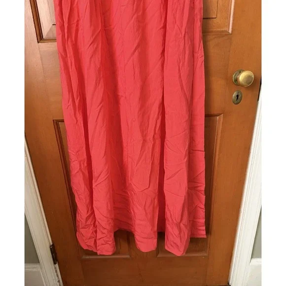 Women's A New Day Coral Maxi Dress Ruffle Sleeves Size Small NWT Summer Dress - Picture 10 of 10